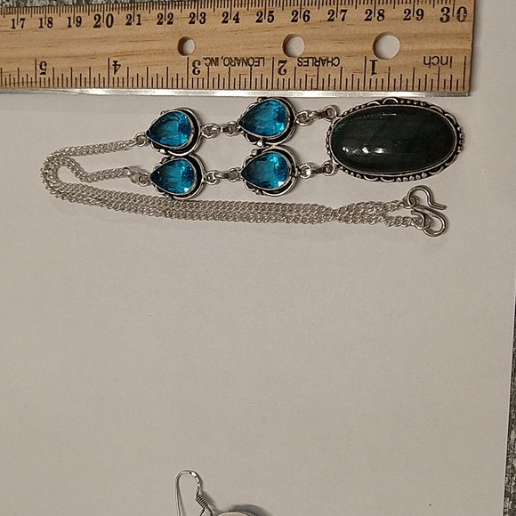 Labradorite and blue topaz set - Picture 6 of 7